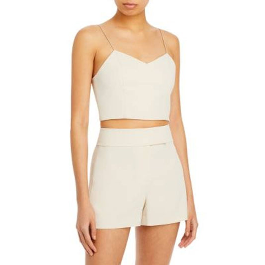 ALICE + OLIVIA Ladies Taupe Basic "Archer" Cami, Crop Top