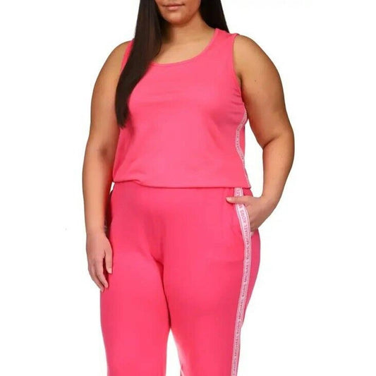 Michael Kors Woman's Plus Size Logo Tape Sweatpants Rose Pink 4X, NWT