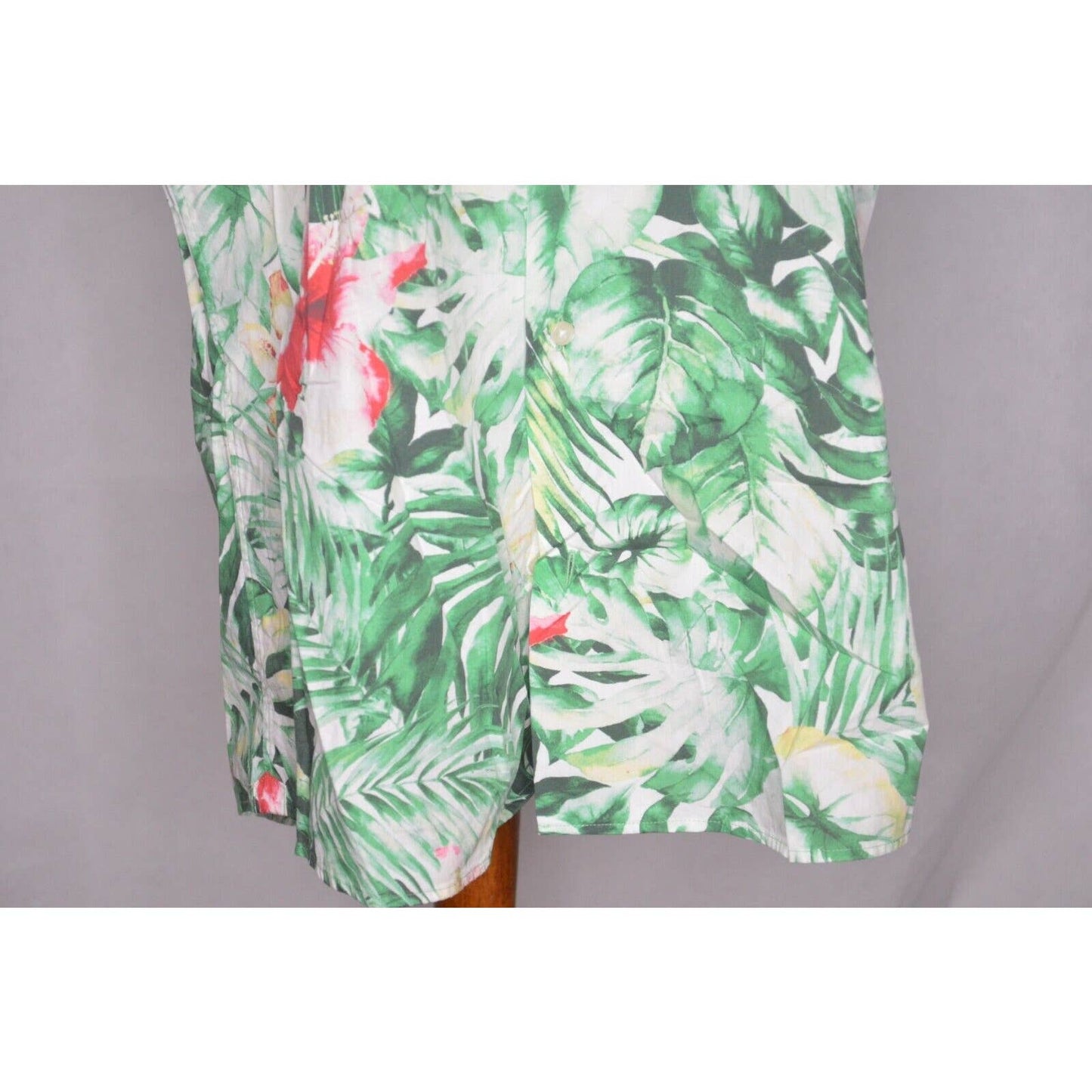 MICHAEL KORS, Men's Green & White Hawaiian Button Down Shirt, Size XL, NWT, $98