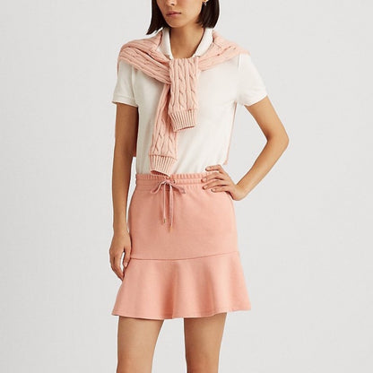 Lauren Ralph Lauren Pink Rose Tan Skirt, Drawstring, Fit & Flare