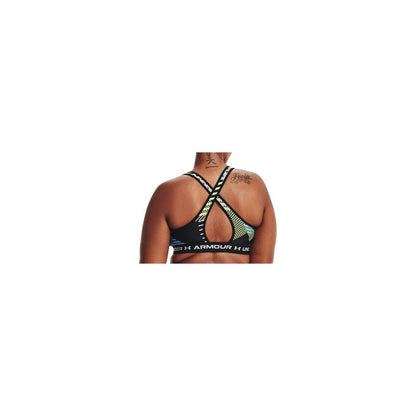 Under Armour Printed Cross-Back Medium-Support Sports Bra Black Print