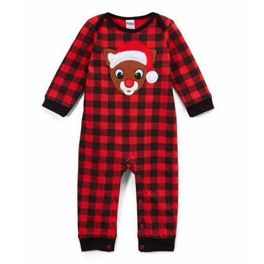 RUDOLPH THE REDNOSE REINDEER BUFFALO PLAID COVERALL FIRST CHRISTMAS, 3M, NWT!