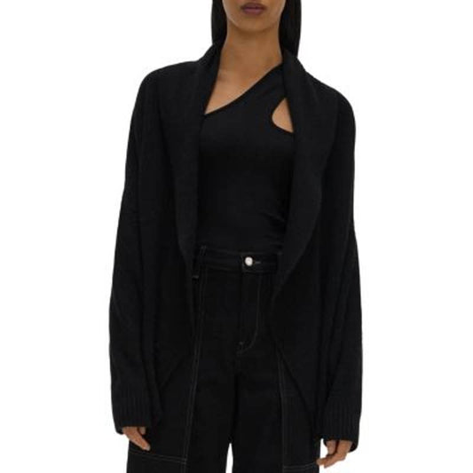 Helmut Lang Ladies Black Cardigan w/ Belt & Neck Clasp, Size P, NWOT!