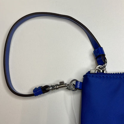 DKNY Royal Blue Nylon Wristlet Wallet, Zipper Closure, Silver Hardware, NWT!