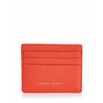 CAMPO MARZIO LEATHER DOUBLE SIDED CARD CASE, ORANGE GREY