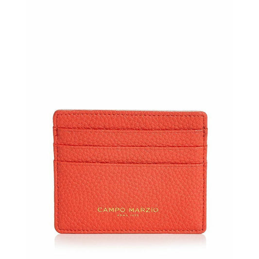 CAMPO MARZIO LEATHER DOUBLE SIDED CARD CASE, ORANGE GREY, NWT