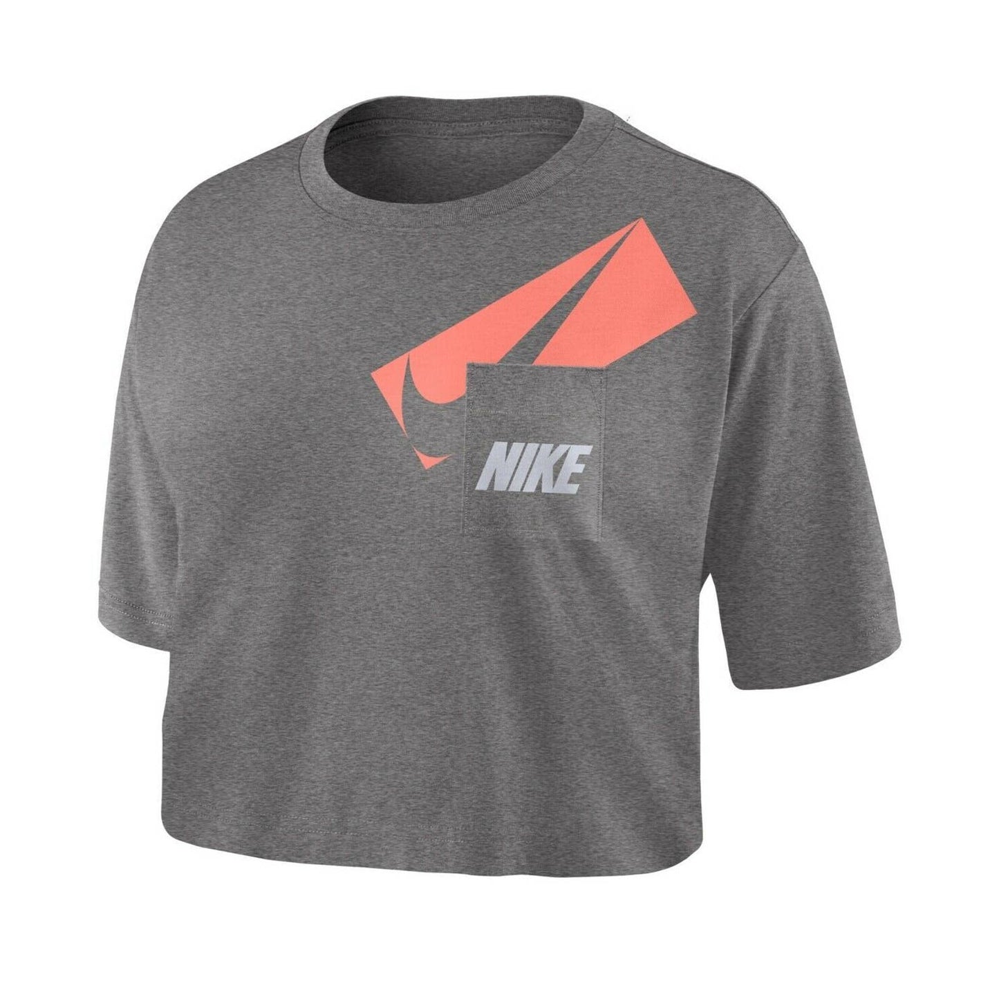 Nike Women's Logo Pocket Crop Top, Heather Gray, NWT