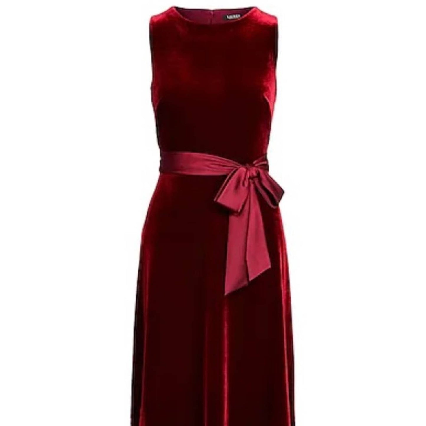 Lauren Ralph Lauren Deep Wine Red Velvet Sleeveless Cocktail Dress, Size 16, NWT