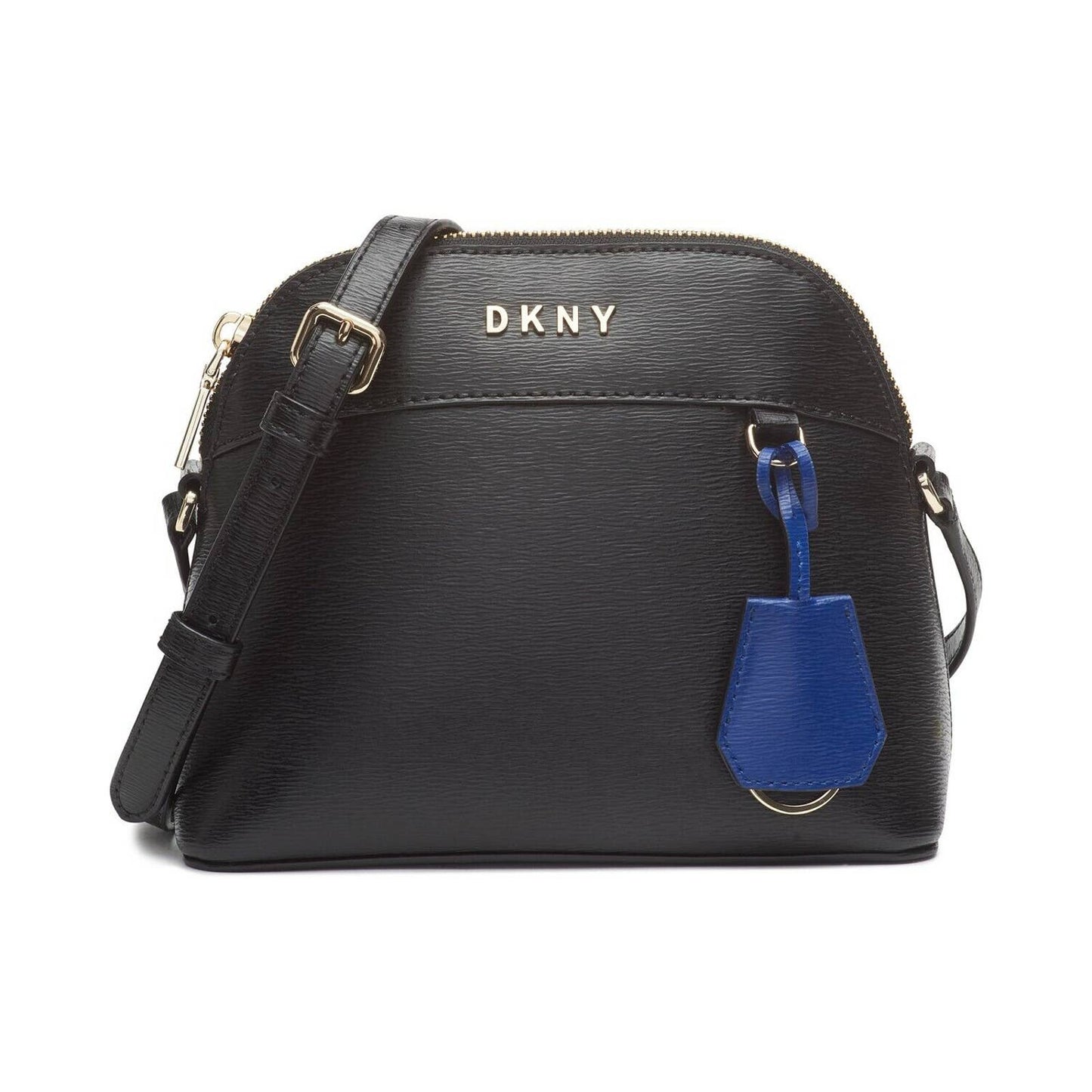 DKNY BOBI Satchel Medium, Black Leather Detachable Crossbody Strap, NWT $228