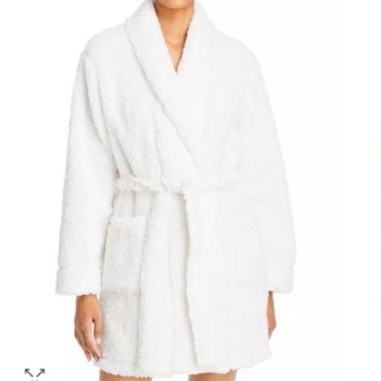 Josie White Sherpa Robe w/ Pockets, Size L/XL, NWT!