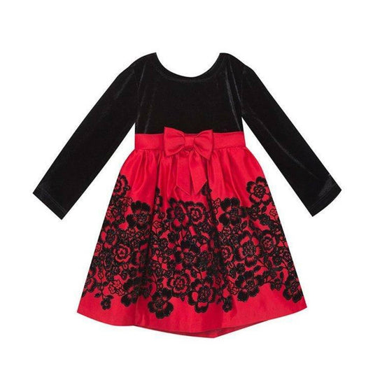 RARE EDITIONS 12 Months, Velvet Flocked CHRISTMAS Dress/Bloomer Set, NWT