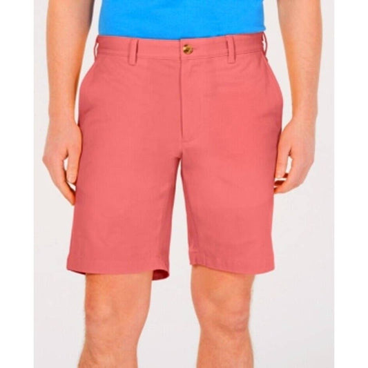 Club Room Men's Regular Fit Stretch Shorts, "Coral Cave" Red