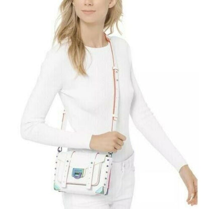 Michael Kors Holographic Optic White Messenger Bag, “Manhattan”, NWT!