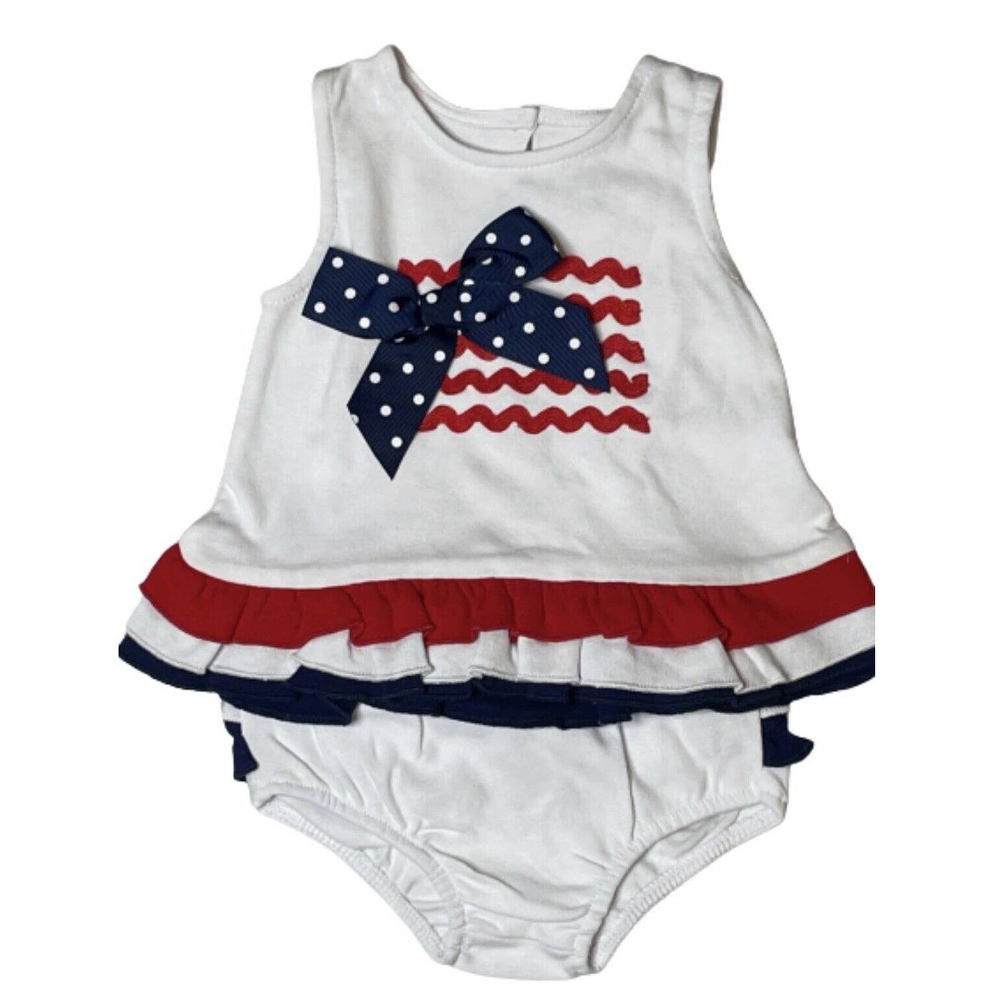 BABY STARTERS, Red, White & Blue Flag Ruffle Dress w/ Bloomers, NWT, $16