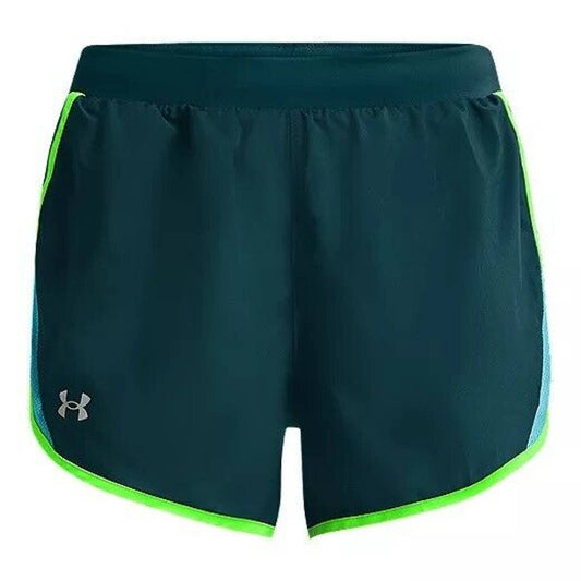 Under Armour Womens Fly-By 2. Dark Cyan Cosmos Reflective Shorts, NWT