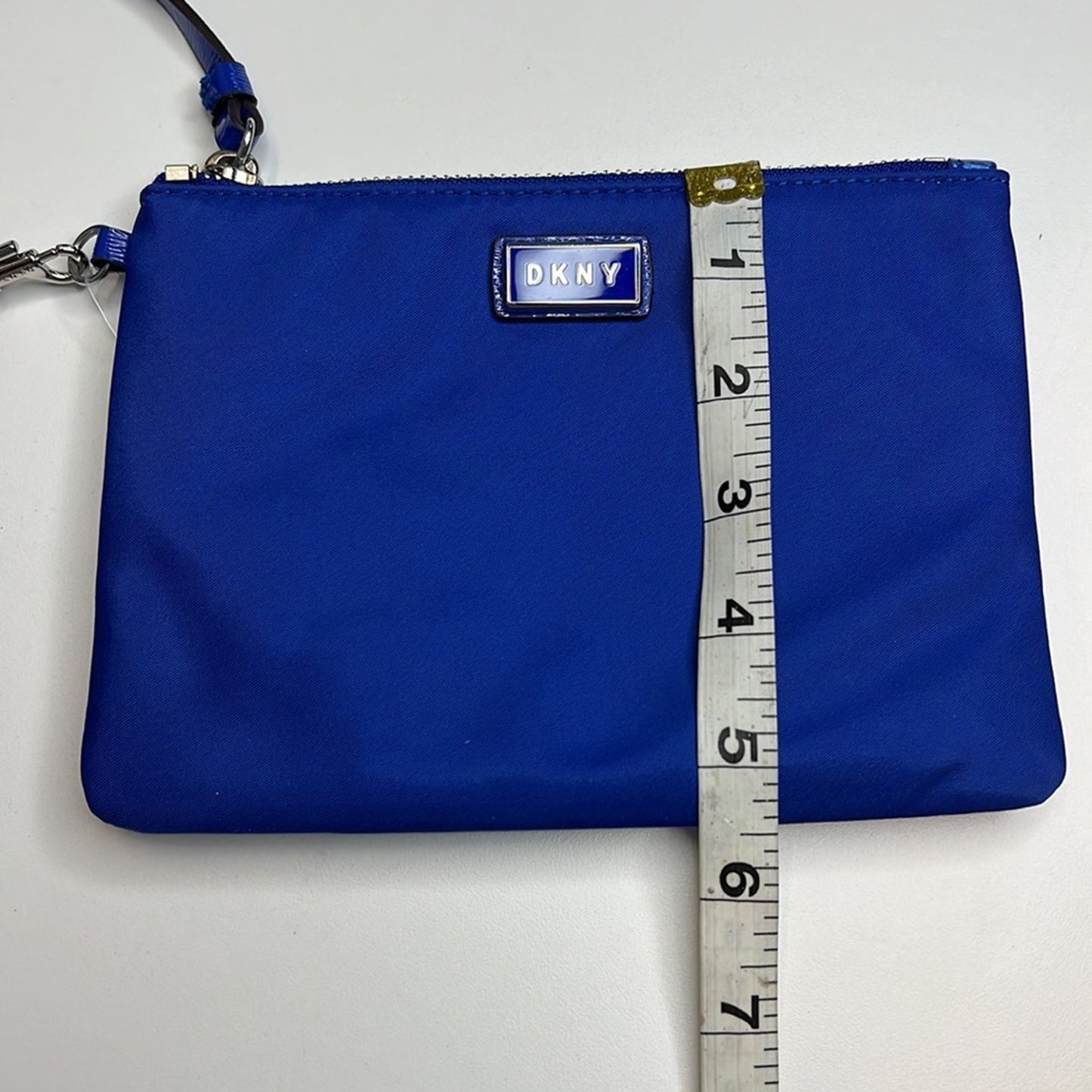 DKNY Royal Blue Nylon Wristlet Wallet, Zipper Closure, Silver Hardware, NWT!