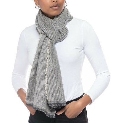 INC International Concepts Two-Tone Textured Shine Wrap Scarf Black