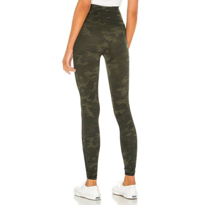 SPANX Ladies Look At Me Now Tummy Control Leggings Green Camo