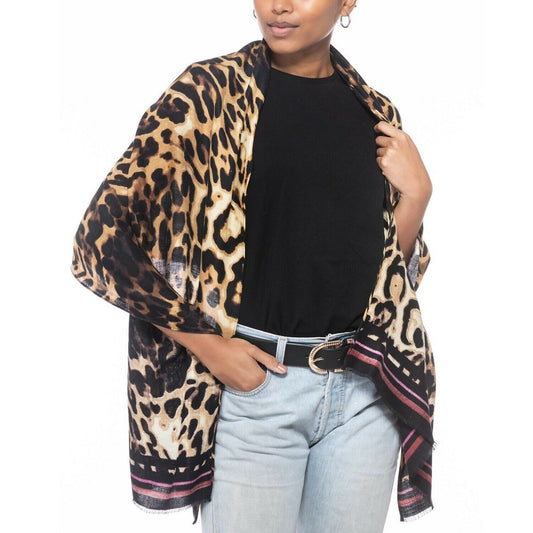 INC INTERNATIONAL CONCEPTS INC Striped Leopard-Print Wrap Pashmina, NWT