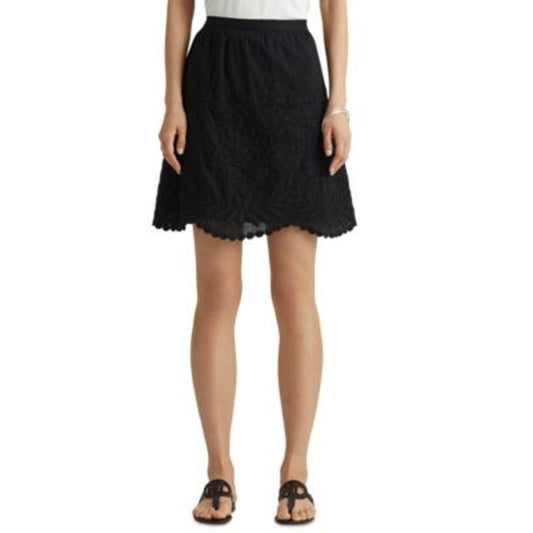 Lauren Ralph Lauren Ladies Polo Black Scalloped Hem Mini Skirt, Size 8