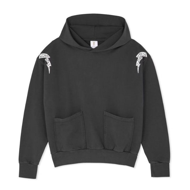 The Rad Black Kids Men's Black Racer Hoodie w/ Lightning Bolt Embroidery