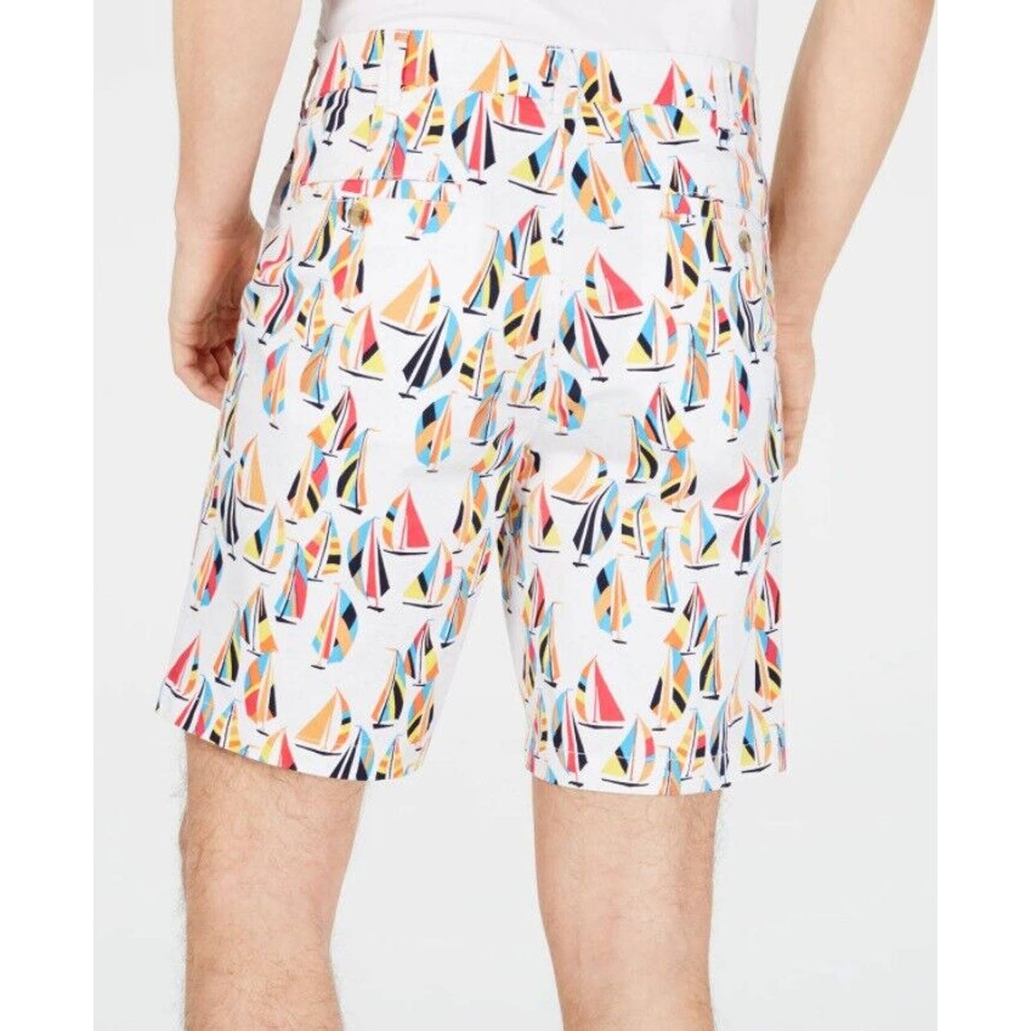 CLUB ROOM, Men's White Multi-Color Trend Sailboat Boat Shorts, NWT, $55