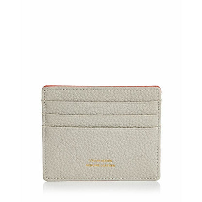 CAMPO MARZIO LEATHER DOUBLE SIDED CARD CASE, ORANGE GREY