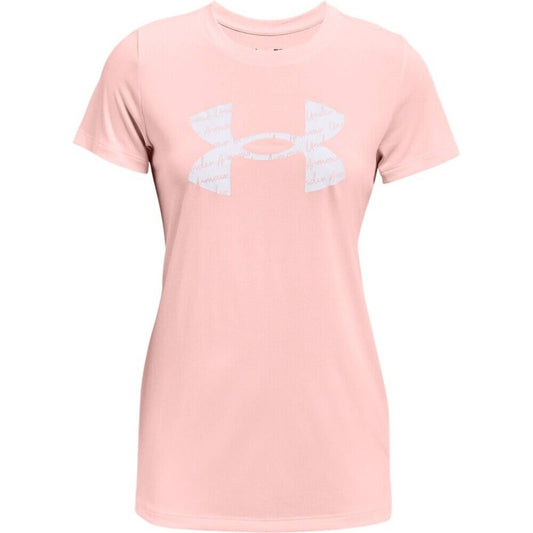 Under Armour Womens UA Tech Logo T-Shirt Beta Tint Pink, NWT