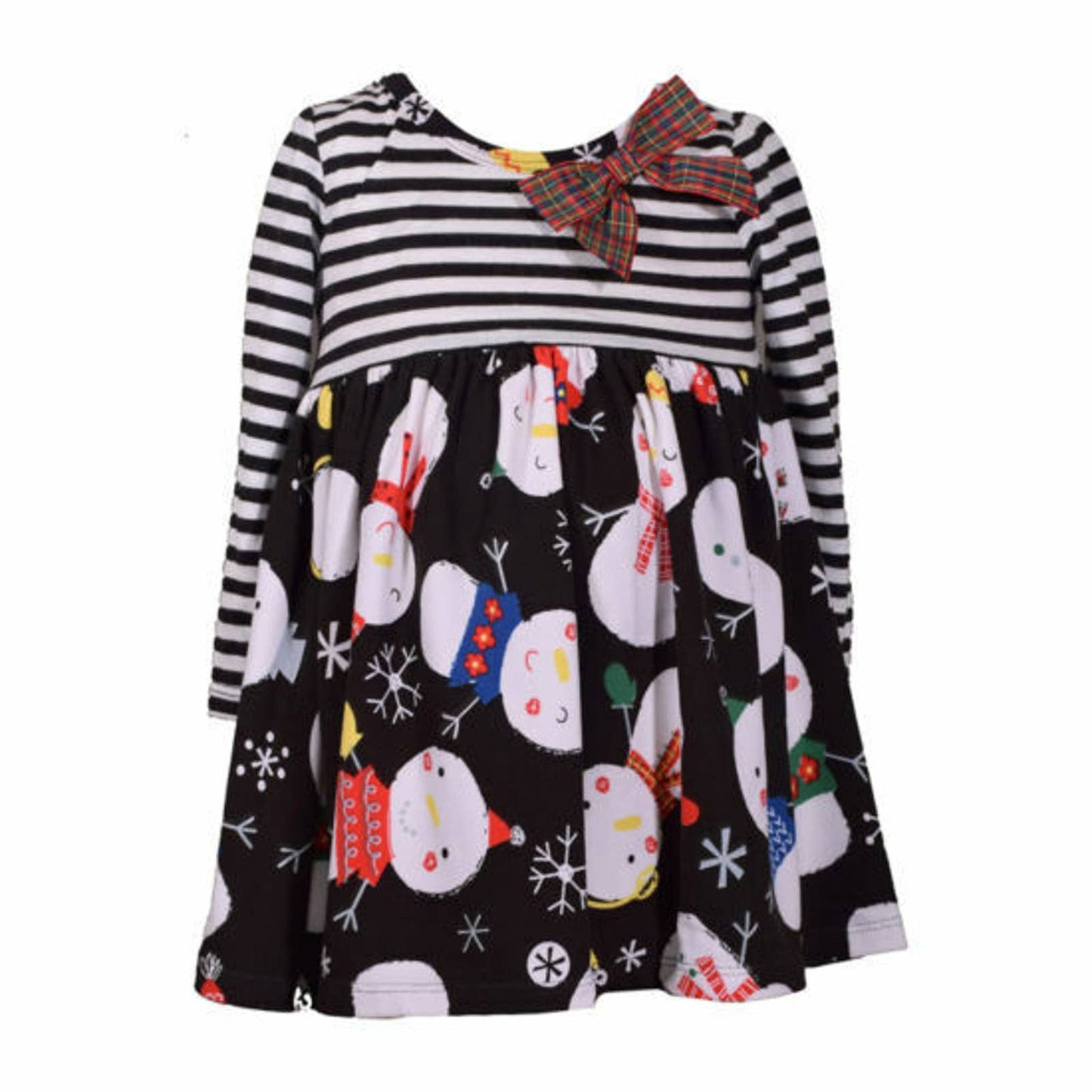 BONNIE JEAN BABY Girls Snowman Dress & Bloomer Black White Christmas Winter, NWT