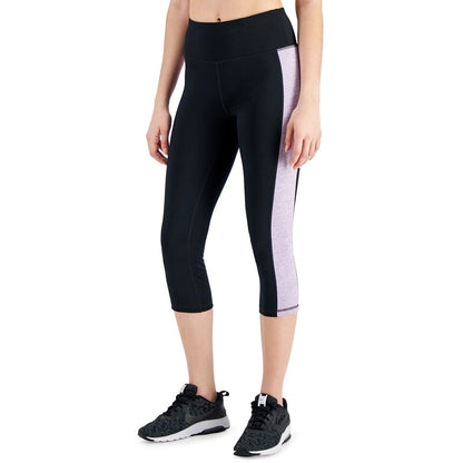 Ideology Women's Colorblocked Cropped Leggings Noir Periwinkle
