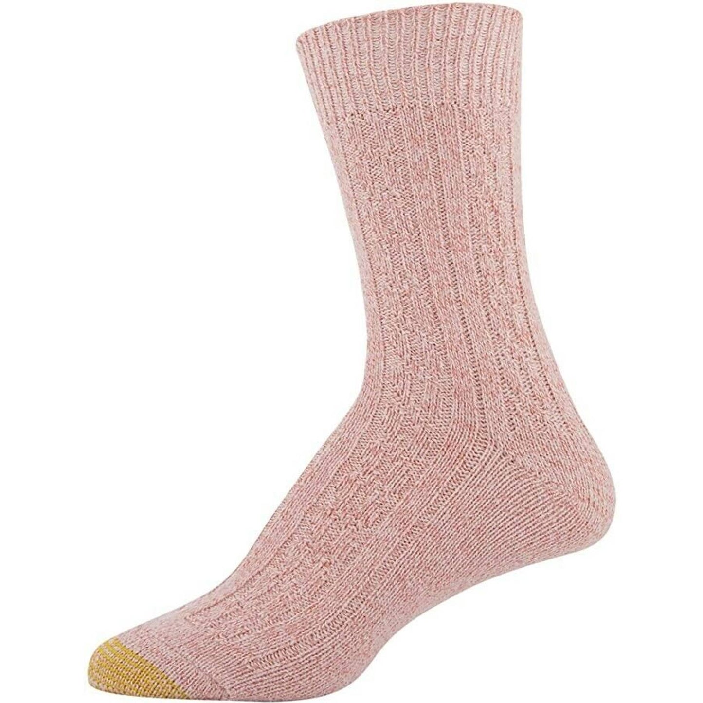 Gold Toe 2-Pk. Soft Cable Boot Socks Bright Coral, Khaki Marl NWT