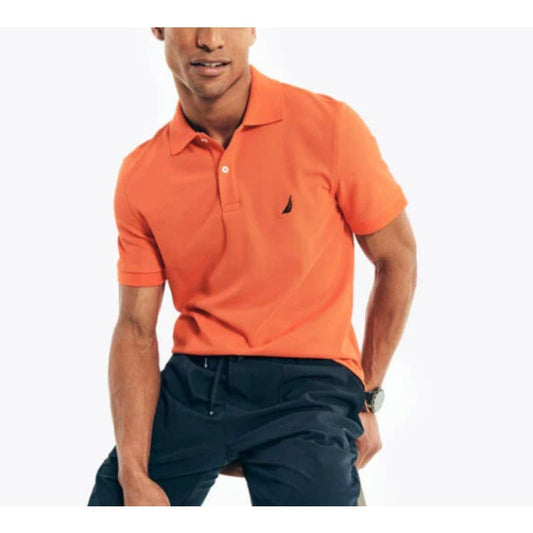Nautica Men's Sustainably Crafted Tropical Orange Polo Shirt, Size XXL, NWT!