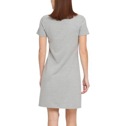 DKNY Women's Cotton Logo T-Shirt Dress Pearl Grey Heather