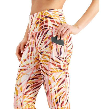 ID Ideology Printed Cropped Leggings Tropical Swirl Peachberry