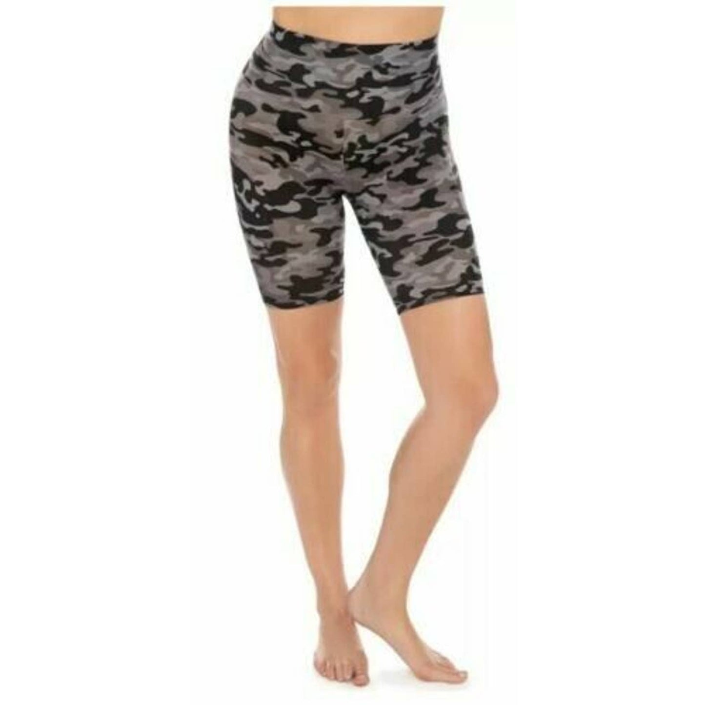 MIRACLE SUIT WOMEN'S ATHLEISURE BIKE SHORT GRAY CAMO, NWT