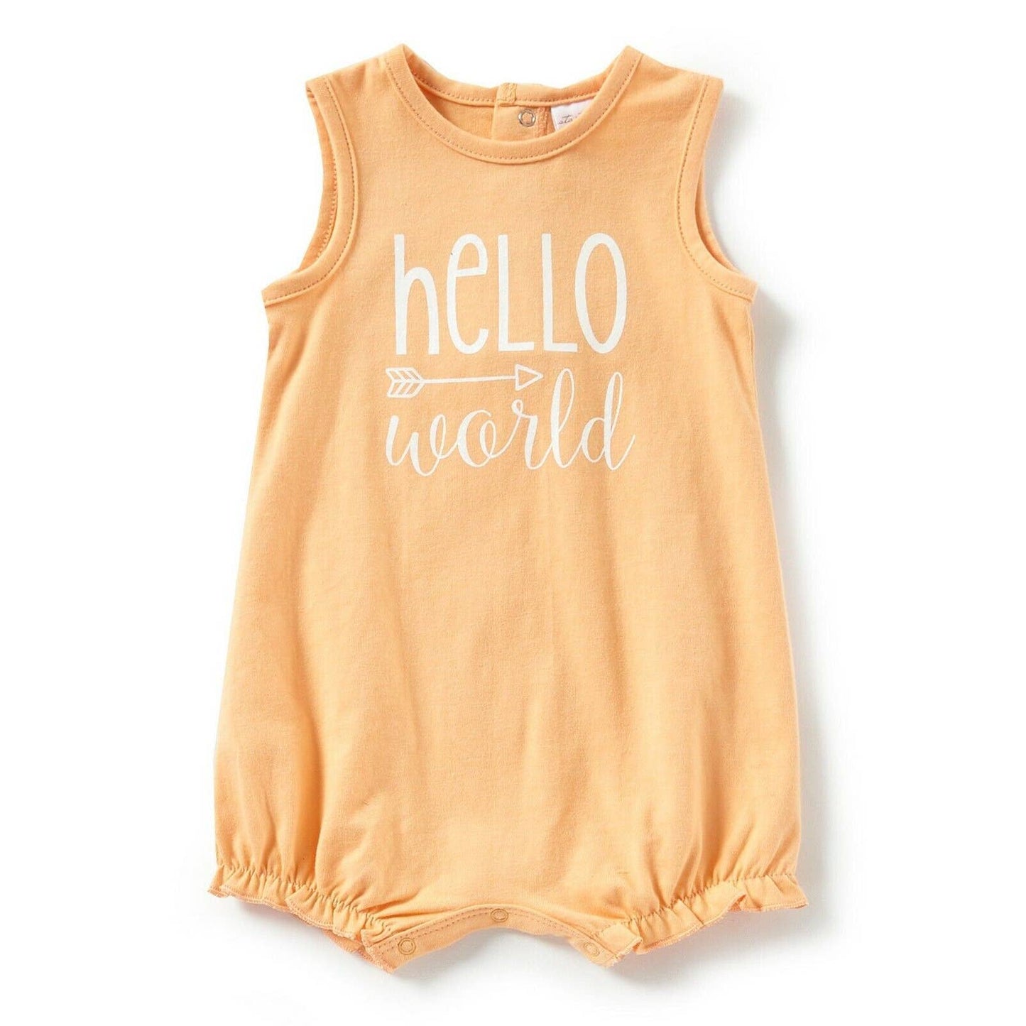 STARTING OUT Infant Romper, Peach Cobbler, Sparkle "Hello World", NWT!