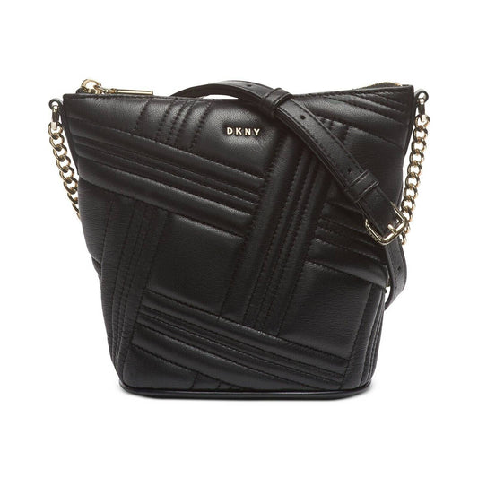 DKNY ALLEN SMALL BUCKET CROSSBODY, CROSSGRID LEATHER, NWT $198