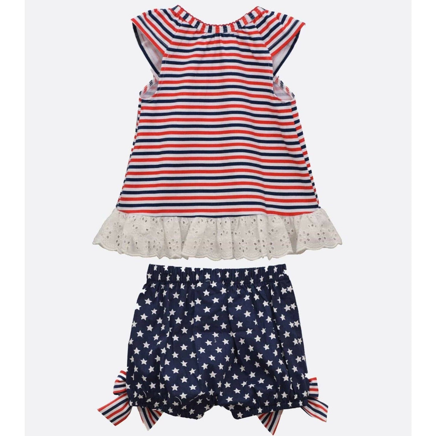 BONNIE BABY GIRLS ZOEY AMERICANA SHORT SET, RED WHITE BLUE NWT