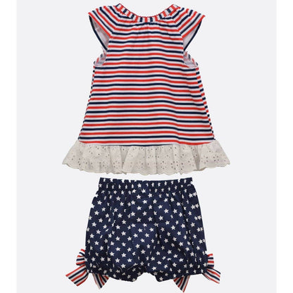 BONNIE BABY GIRLS ZOEY AMERICANA SHORT SET, RED WHITE BLUE