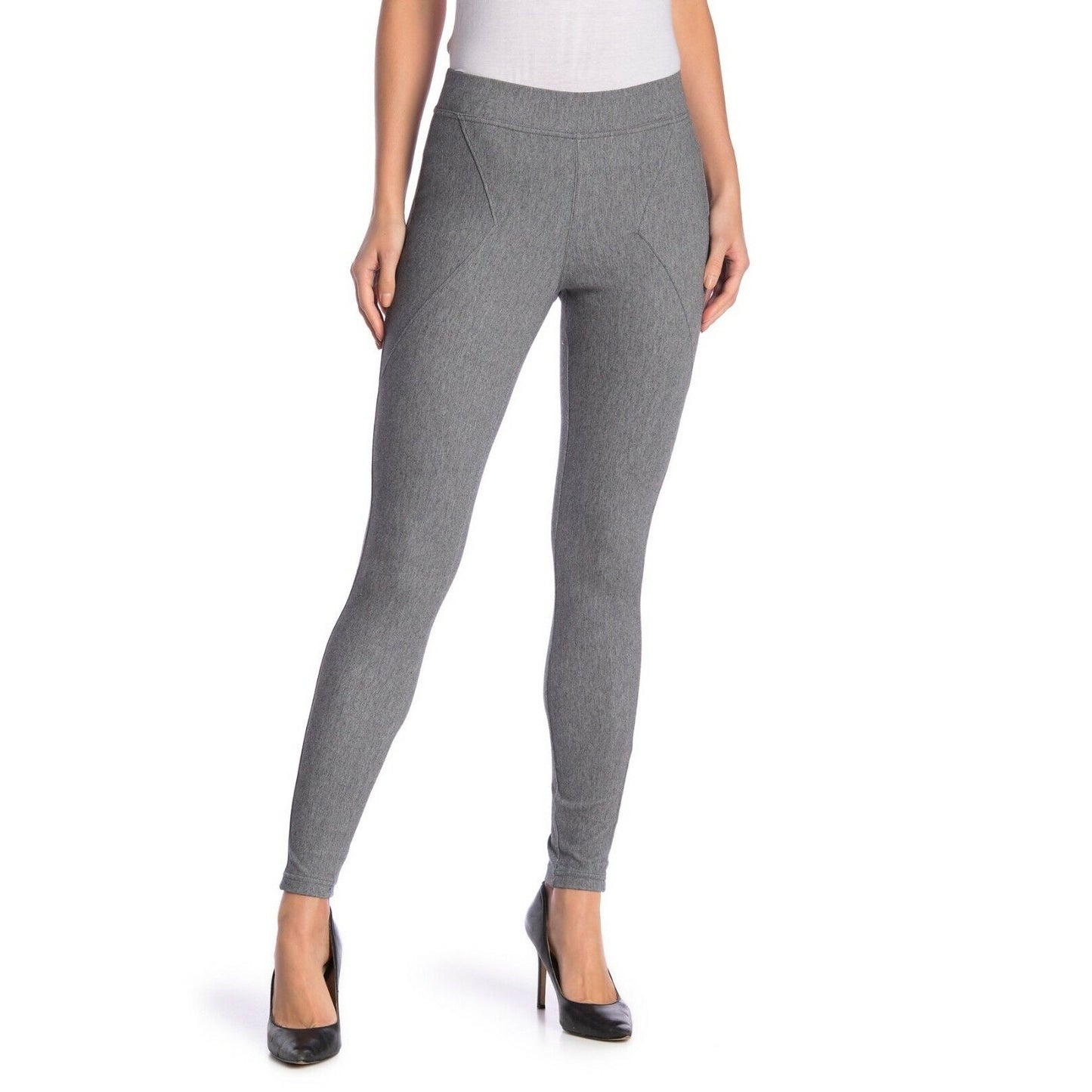 HUE Ladies High Waisted Brushed Leggings in Graphite Gray, Small