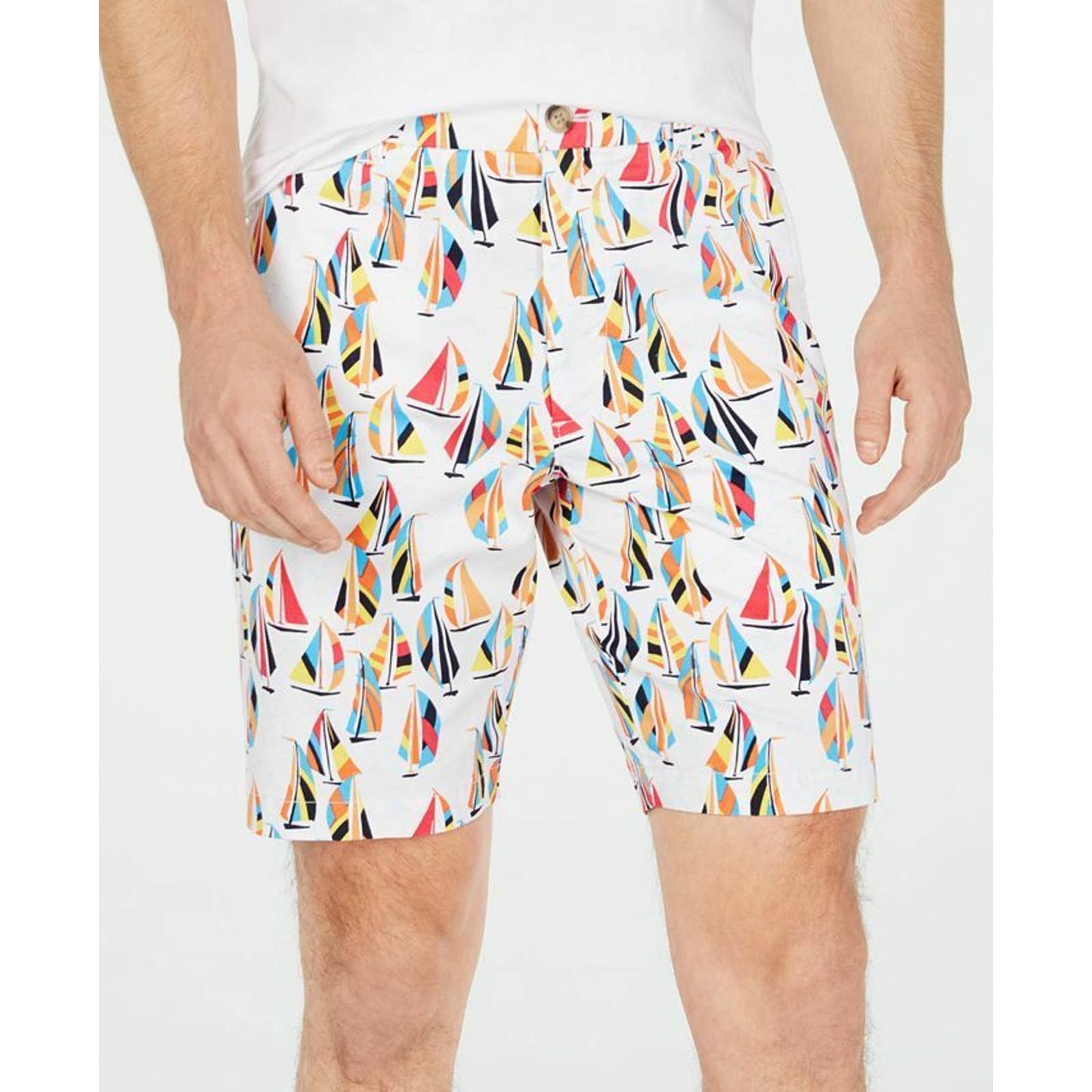 CLUB ROOM, Men's White Multi-Color Trend Sailboat Boat Shorts, NWT, $55