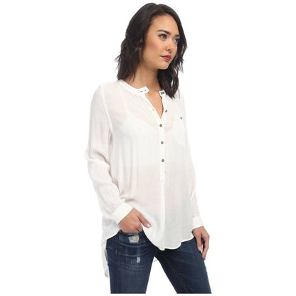 FREE PEOPLE, Ladies Boyfriend Button Down Pullover Blouse Ivory