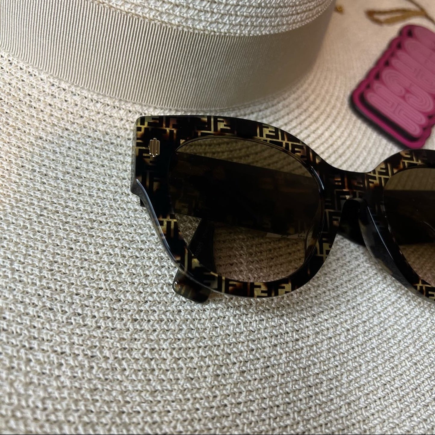 Fendi Brown & Black Yellow Havana Cat Eye Sunglasses, “FF0452/F/S 53mm”