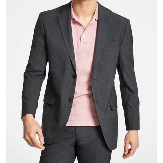 DKNY Men's Charcoal Gray Patterned Blazer, "Derek Lexington"