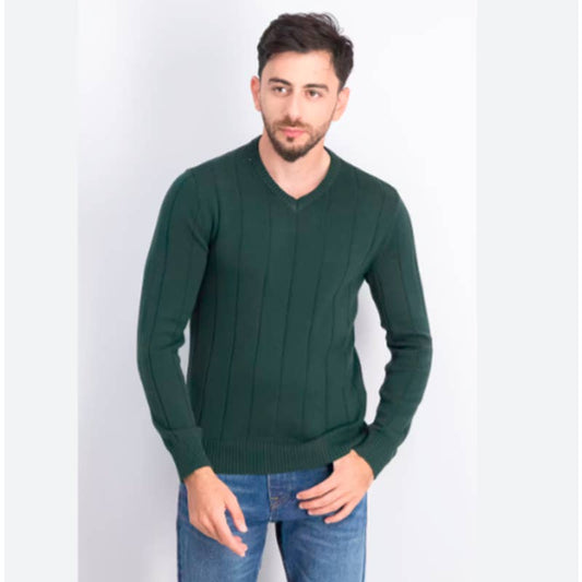 Club Room Men's Pine Grove Green Drop Needle V-Neck Sweater, Size Small, NWT!