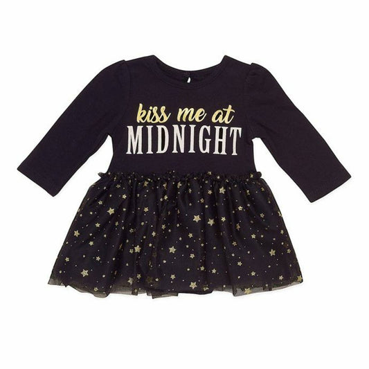 BABY STARTERS GIRL'S Kiss Me At Midnight Bodysuit Tutu Dress, Black, 3M, NWT!