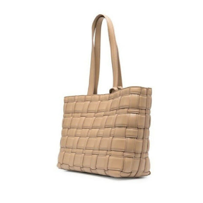 Michael Kors Camel “Ivy” Woven Tote Bag, Vegan Faux Leather, NWT