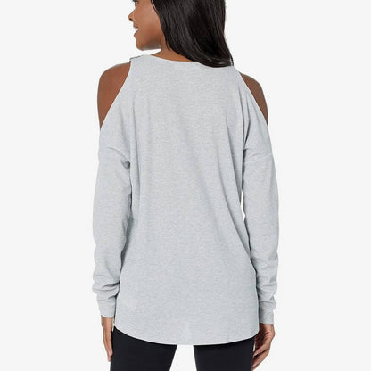 Michael Kors Metallic Silver Knit Top w/ Stud Accents