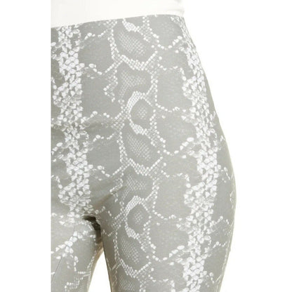 HUE Super Sleek Gray & White Snakeskin Print Biker Shorts