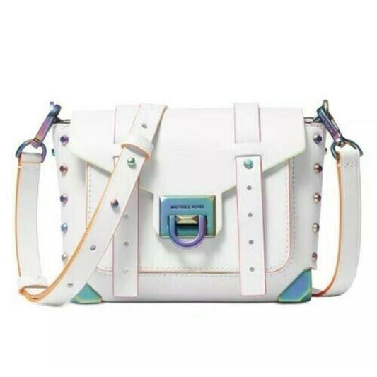 Michael Kors Holographic Optic White Messenger Bag, “Manhattan”, NWT!
